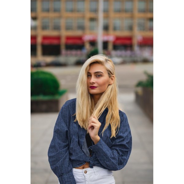 Denim - Jeansstoff - Bubble Structur - blue