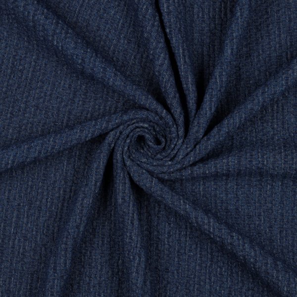 Denim - Jeansstoff - Bubble Structur - blue