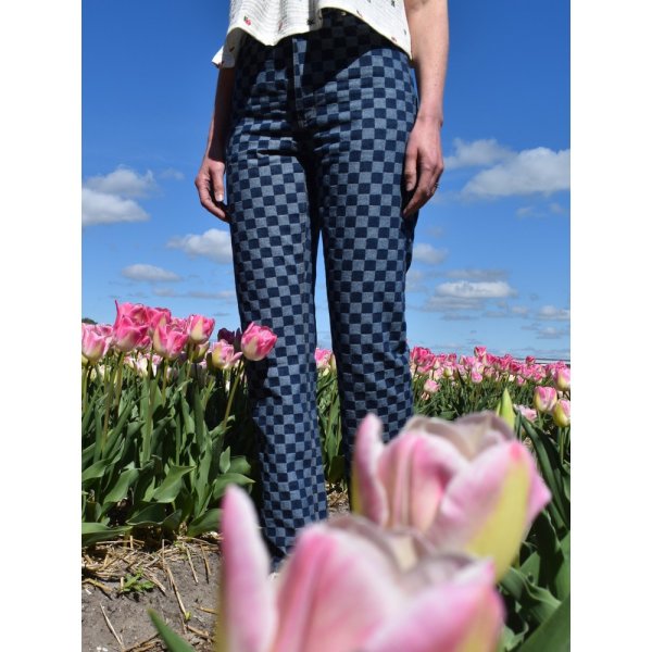 Denim - Jeansstoff - Chess - blue