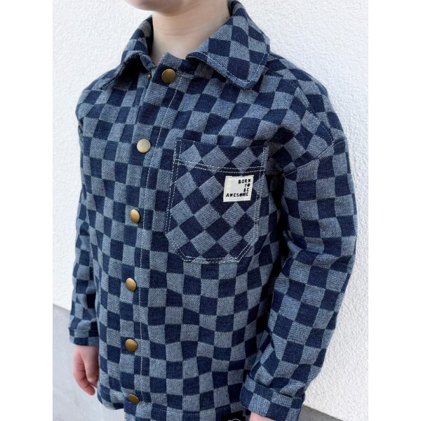 Denim - Jeansstoff - Chess - blue