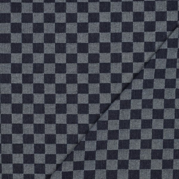 Denim - Jeansstoff - Chess - blue
