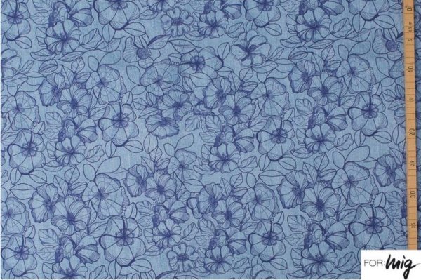 Modalsweat - Denimflower - blue - Lillestoff