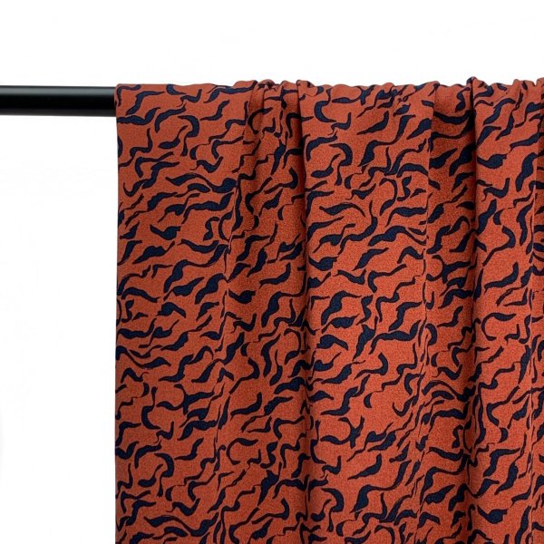 Viskose Stretch - Eleni - rust/black