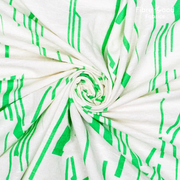 Baumwolle Leinen - Geo - offwhite/green - Fibremood No. 27