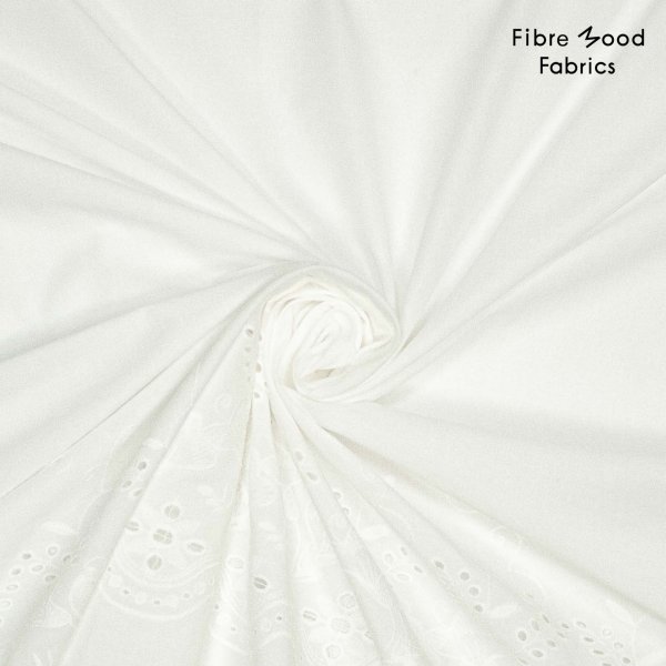 Baumwolle embroidery - uni - white - Fibremood No. 34