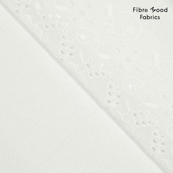 Baumwolle embroidery - uni - white - Fibremood No. 34
