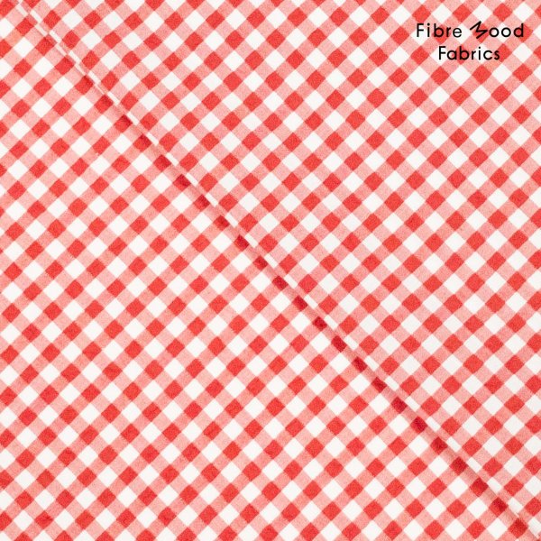 Baumwolle Seersucker - Checks red/white - Fibremood No. 34