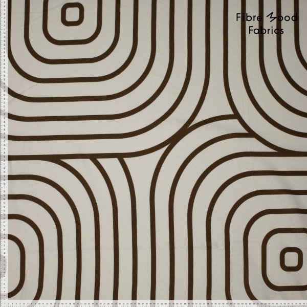 Leinen - abstract blocks - brown/ecru - Fibremood No. 34