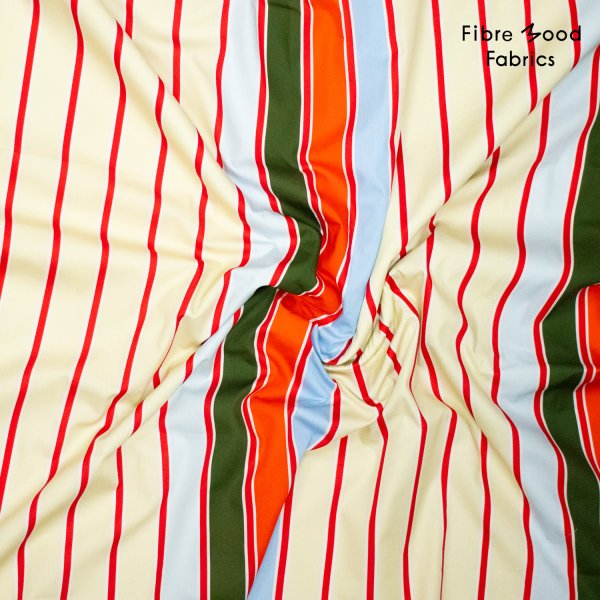 Baumwoll Popeline - stripes - red - Fibremood No. 38