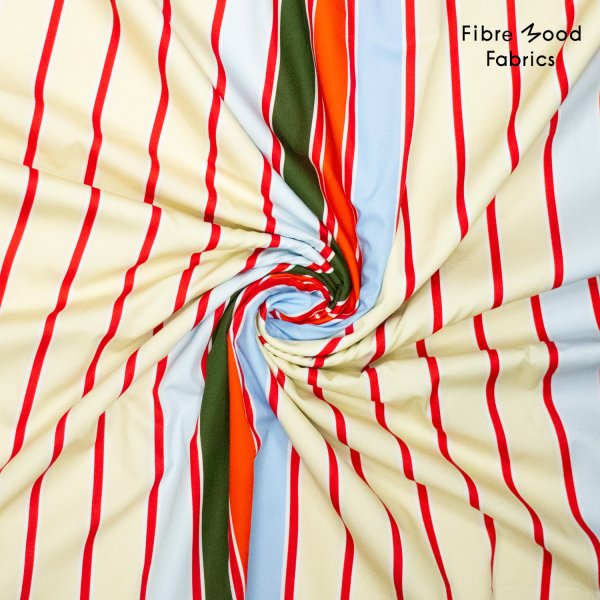 Baumwoll Popeline - stripes - red - Fibremood No. 38