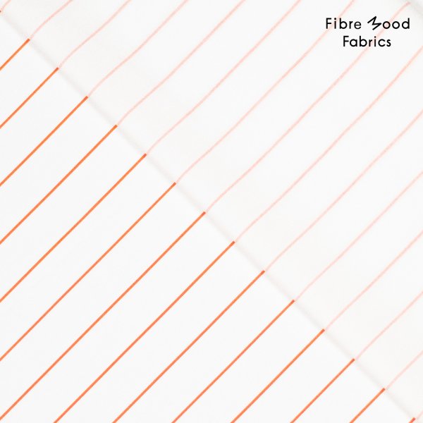 Baumwoll Popeline - stripes - white/orange - Fibremood No. 38