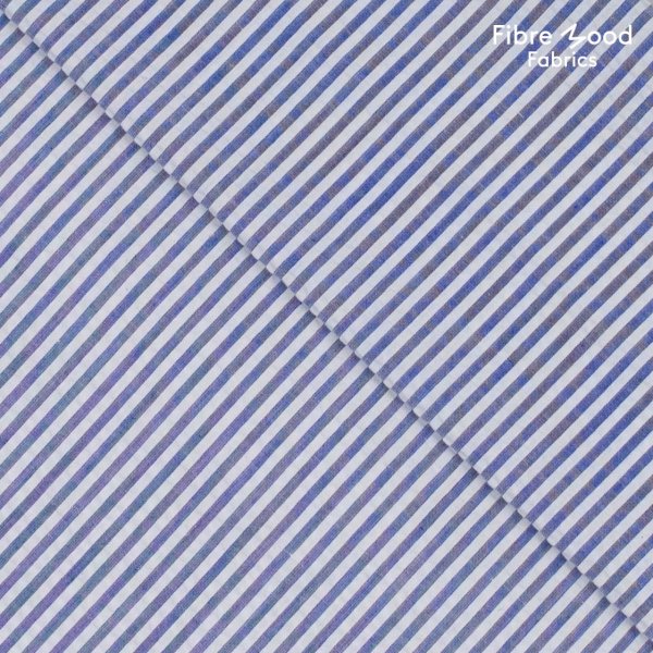 Seersucker - Stripes - white/blue - Fibremood No.28