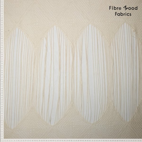 Häckelstrick - Panel - mit Fransen - offwhite - Fibremood No. 39