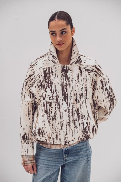 Light Denim Twill - Splash - brown/nude/ecru - Fibremood No. 37