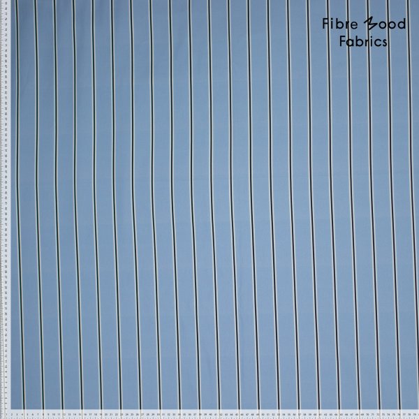 Baumwoll Popeline - stripes - blue/black - Fibremood No. 35