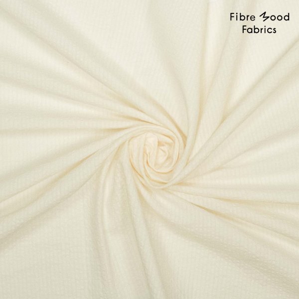 Baumwolle Seersucker - uni - off white - Fibremood No. 33
