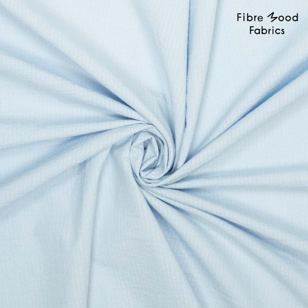 Baumwolle Seersucker - uni - blue - Fibremood No. 33