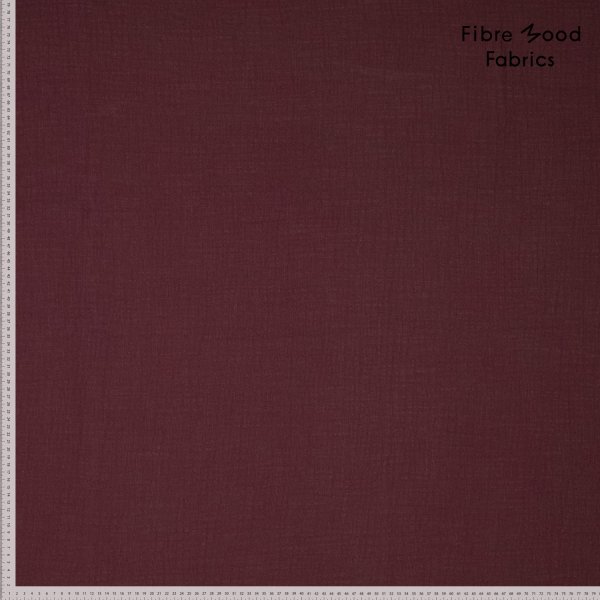 Musselin Slub - uni - dark bordeaux - Fibremood No. 39