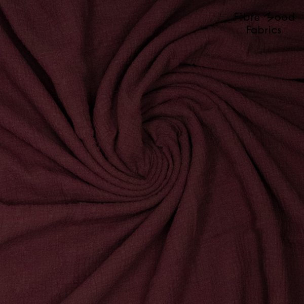 Musselin Slub - uni - dark bordeaux - Fibremood No. 39