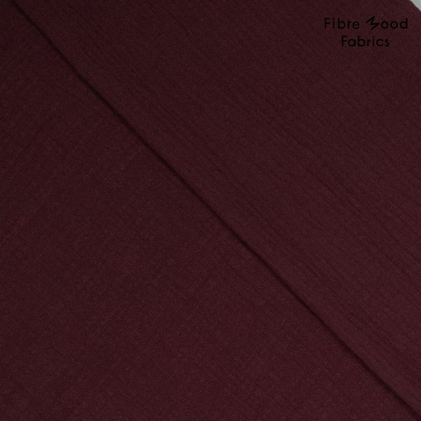 Musselin Slub - uni - dark bordeaux - Fibremood No. 39