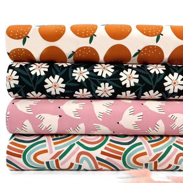 RESTSTÜCK 2,0m !!! - Bio Feincord - Night Pflox - Easy Weekend - Cloud9 Fabrics