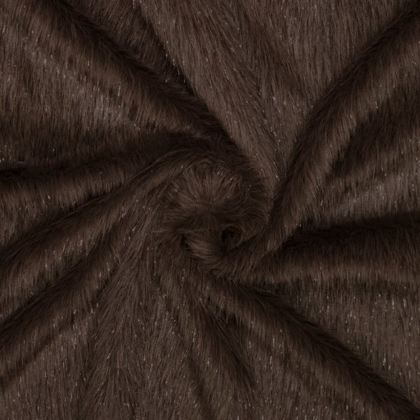 Fellimitat - Glamour - dunkelbraun mit Glitzer Details