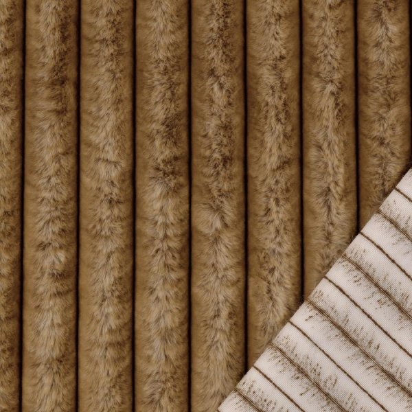 RESTSTÜCK 0,40m !!! - Fellimitat - Fake Fur - Streifen - caramel