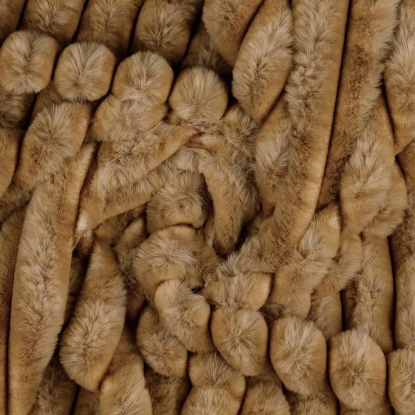 RESTSTÜCK 0,40m !!! - Fellimitat - Fake Fur - Streifen - caramel