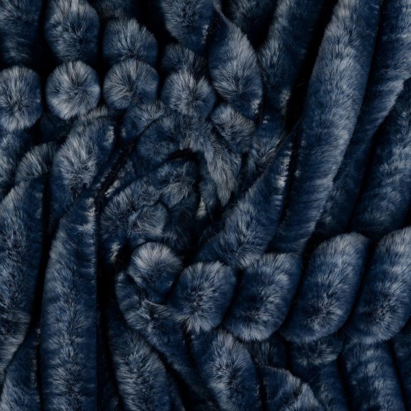 Fellimitat - Fake Fur - Streifen - marine