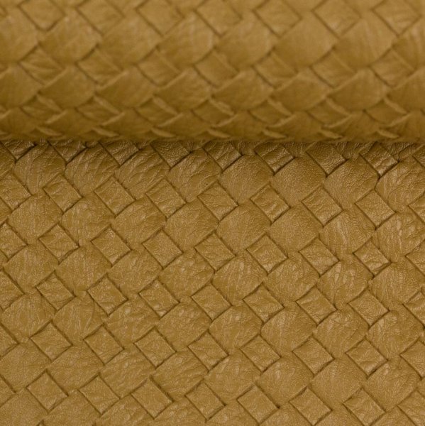 Kunstleder - Beatrice - Flechtoptik - olivgrün - Swafing