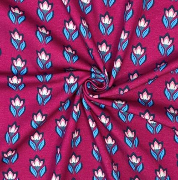 RESTSTÜCK 50cm !!! - Jersey - Flower Buds - pink - Peacock Dreams - Birgit Boley