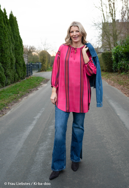 Viskose - Stripes - deep claret/pink - Bordure Studio - Swafing by Kibadoo