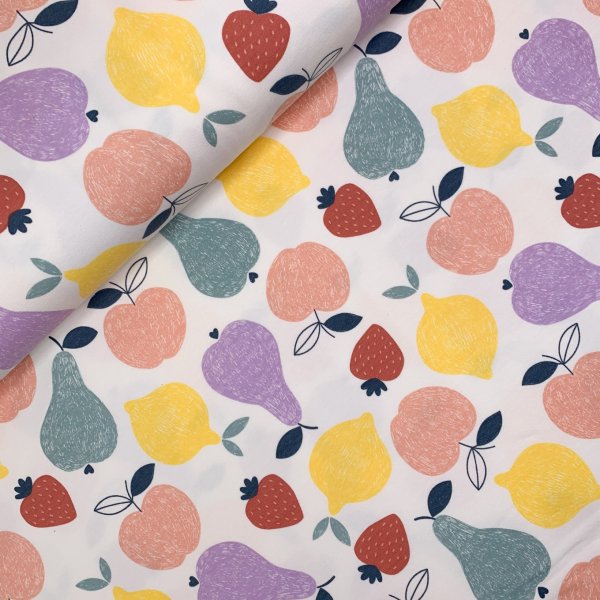 French Terry - Pastell Fruits - offwhite