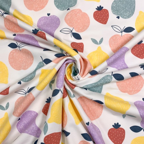 French Terry - Pastell Fruits - offwhite