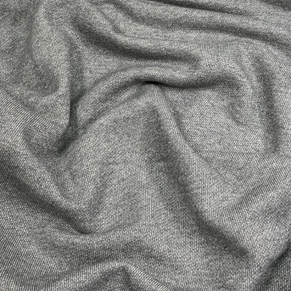 French Terry - grau/silber - Glitzer