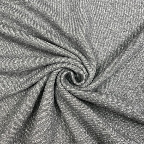 French Terry - grau/silber - Glitzer