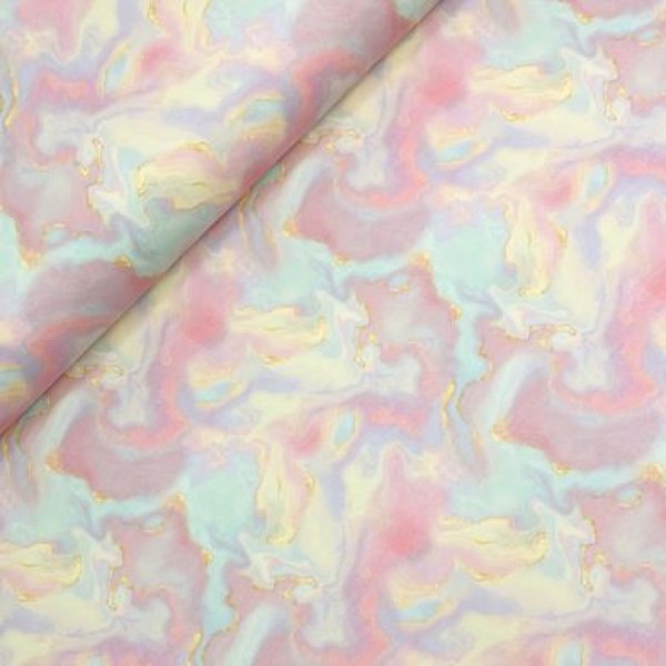 French Terry - Golden Look Tie & Dye - rose blue yellow