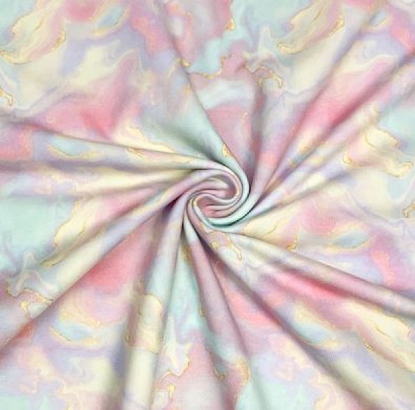 French Terry - Golden Look Tie & Dye - rose blue yellow