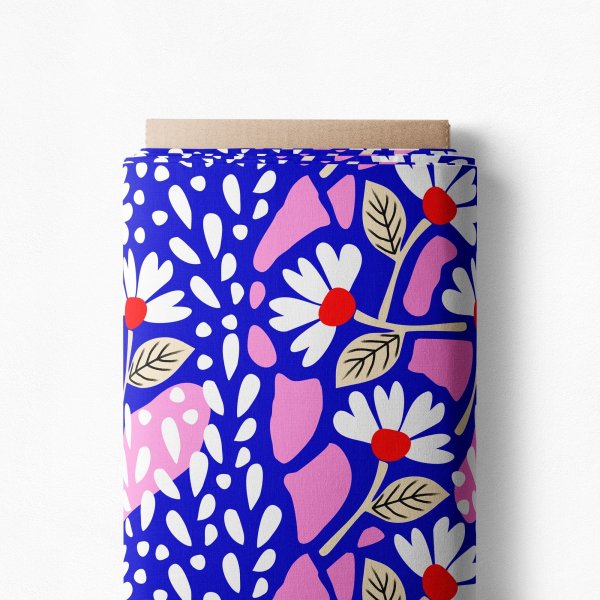 Canvas - Flower - blau/weiß/rosa - by Karina + Kind