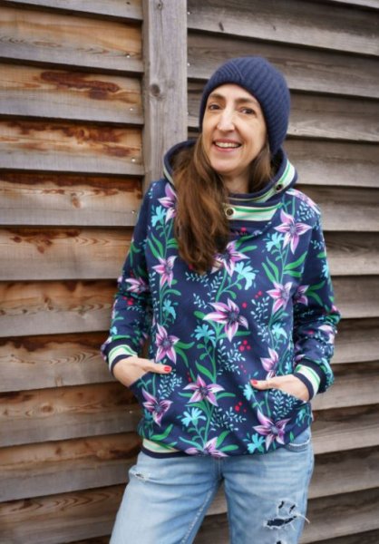 Bio Sweat - Flourish and Shine - Col. 04 - blue navy - Shine - Hamburger Liebe - Albstoffe