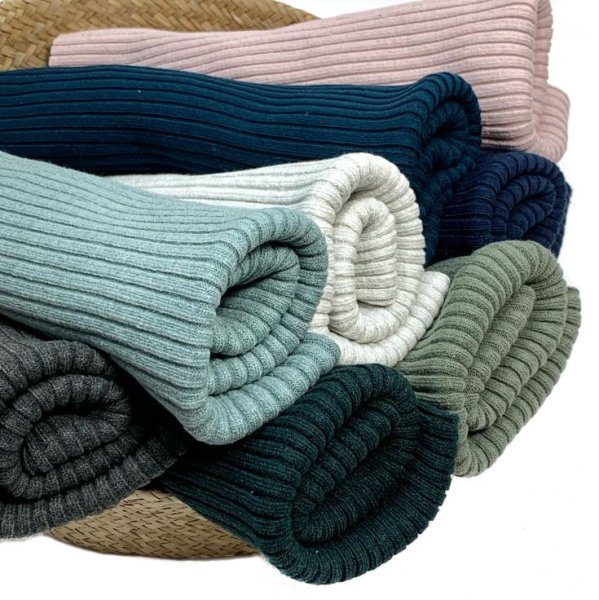 RESTSTÜCK 0,50m!!!! - Bündchen Schlauch - Heavy Rib - dark grey melange