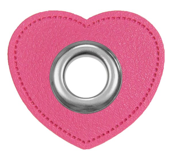 Kunstlederösen - Patches - Herz - pink
