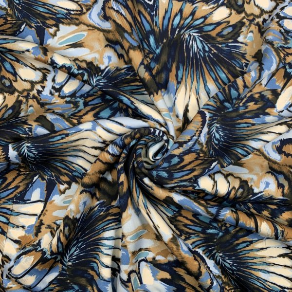 Viskosesatin - matt - Hildis - blue/brown