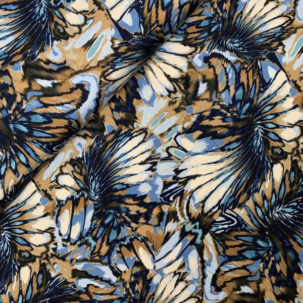 Viskosesatin - matt - Hildis - blue/brown