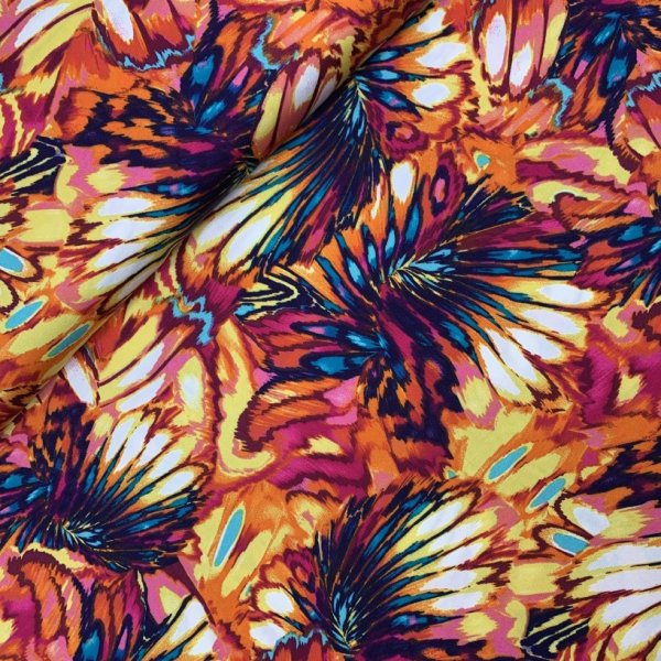 Viskosesatin - matt - Hildis - fuchsia/yellow