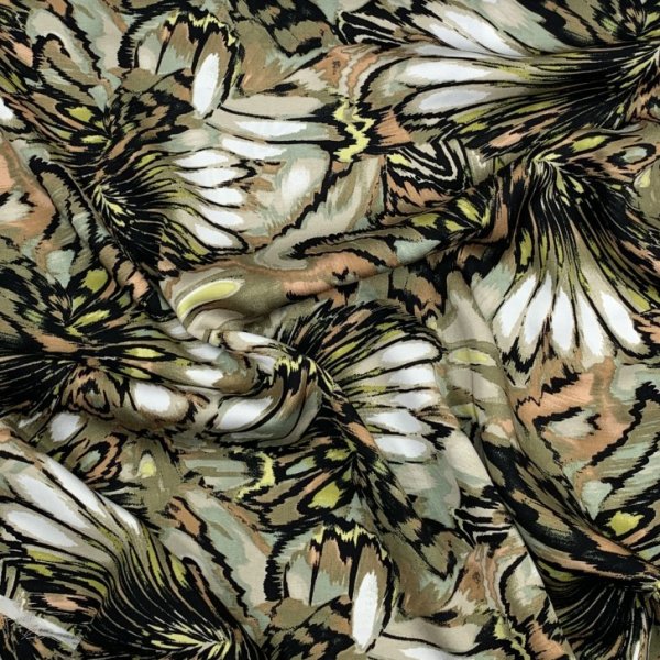 Viskosesatin - matt - Hildis - khaki/ercu