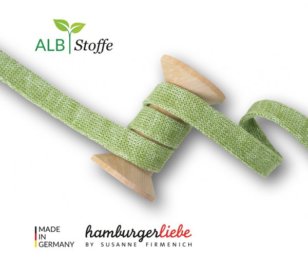 Bio Flachkordel - 1,2 cm - olivia/lattuga-melange A74/35 - Bliss - Albstoffe - Hamburger Liebe