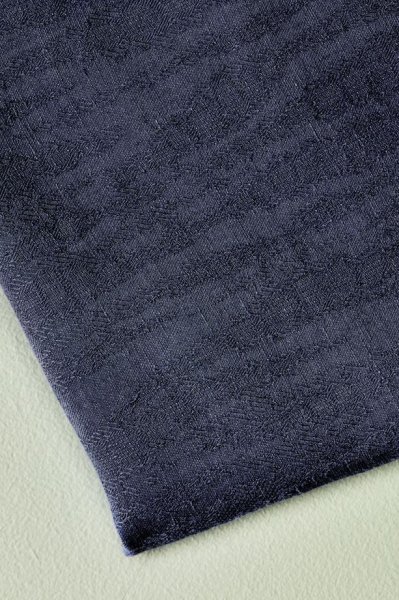 RESTSTÜCK 60cm !!! - Hoya Jacquard Linen Blend mit TENCEL™ - dark navy - meetMilk