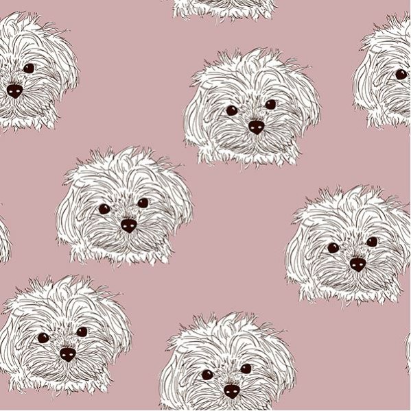 RESTSTÜCK 1,80m !!! Bio Jersey - Puppy Love - dusty rose - Bloome Copenhagen