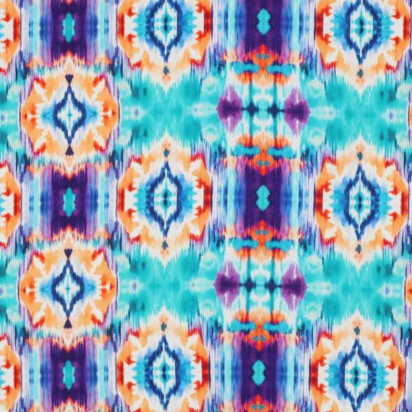 Viskose - Ikat - aqua